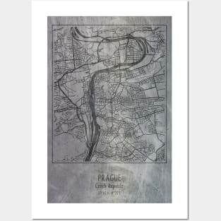 Prague, Czech Republic, city map Posters and Art